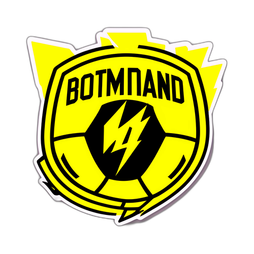 Sticker ya Dortmund yenye Mpira wa Soka na Umeme