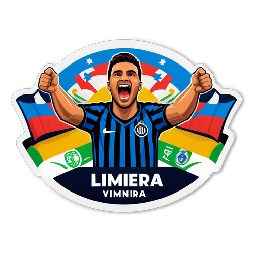 Arte Colorida de Torcedores Celebrando um Gol do Inter de Limeira