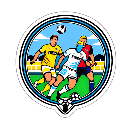 Fußballfeld-Aufkleber für das Spiel Sturm Graz gegen Bodø/Glimt