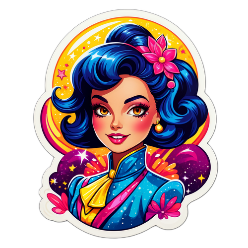 Vibranter Aufkleber im Glööckler-Stil