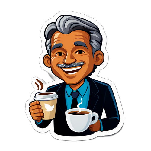 A estilização do Evaristo Costa com café