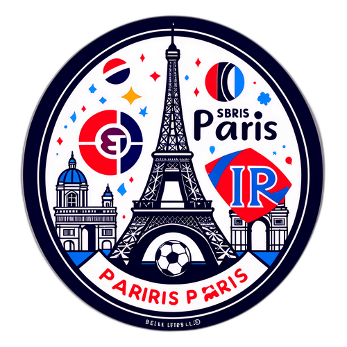  návrh na PSG nálepku s ikonickými prvky města Paříže 