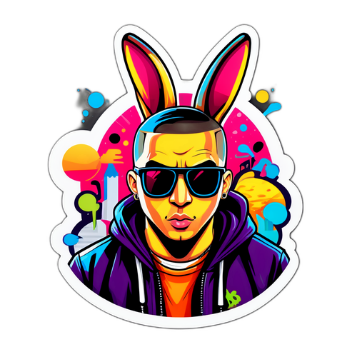 Legesyg klistermærke inspireret af Bad Bunny