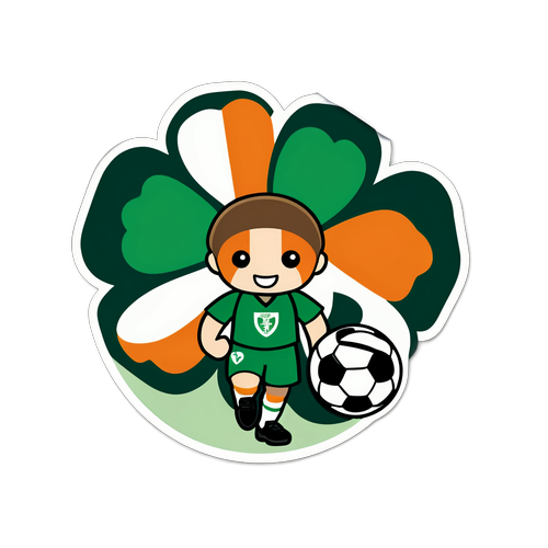 İrlanda Milli Takımını Destekleyen Çıkartma