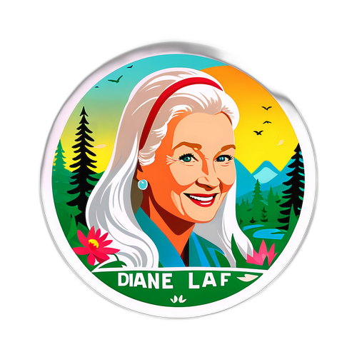 Luontoaiheinen tarra, joka juhlistaa Diane Laddin perintöä