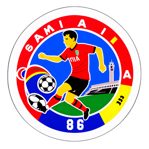 세리에 A 역사 기념 레트로 스타일 스티커