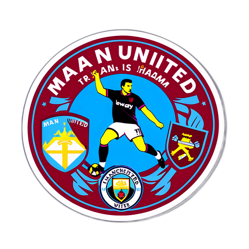 Стикер с футбольным матчем Манчестер Юнайтед против Вест Хэма