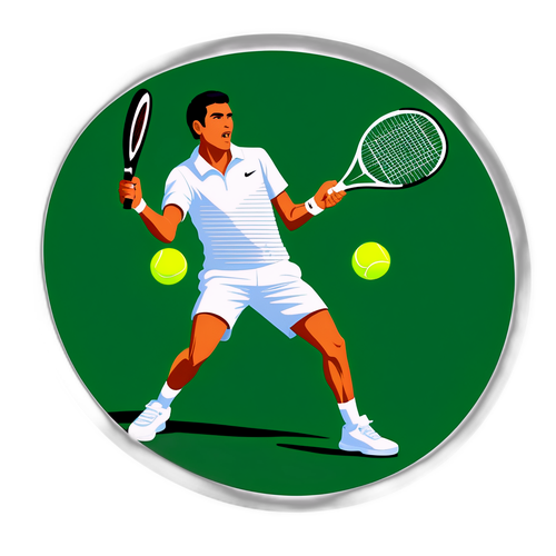Hình ảnh trận đấu tennis thú vị với Carlos Alcaraz trên sân cỏ xanh