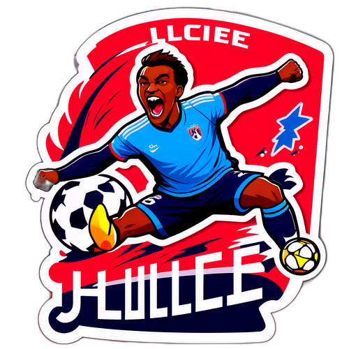 En spirende Lille FC klistremerke med en brølende folkemengde