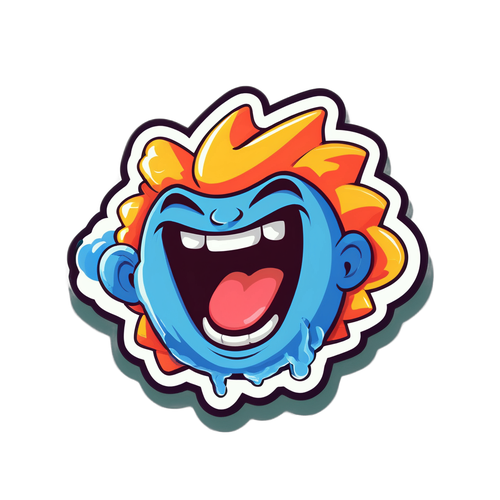 Grappige Play4 Sticker met 'Laughing Blown!'