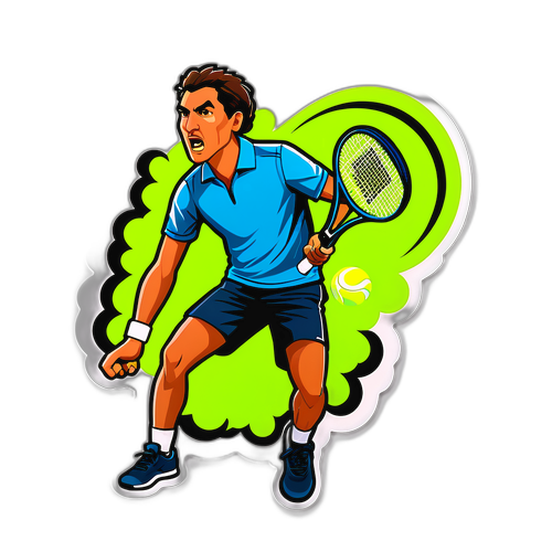 Sticker cu o minge de tenis inspirată de Carlos Alcaraz