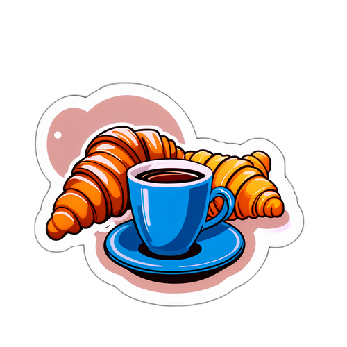 Sticker d'une tasse de café sur une table de café parisienne