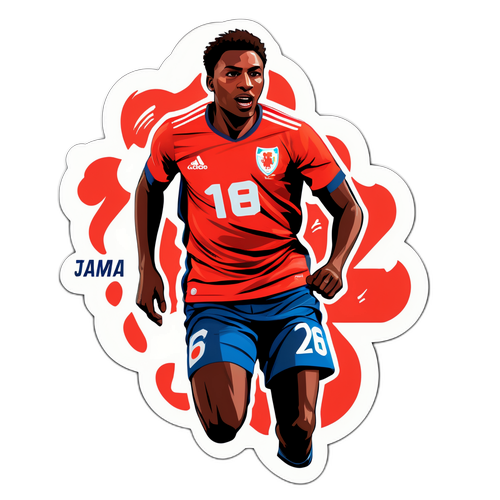 Sticker de Lamine Yamal en acción