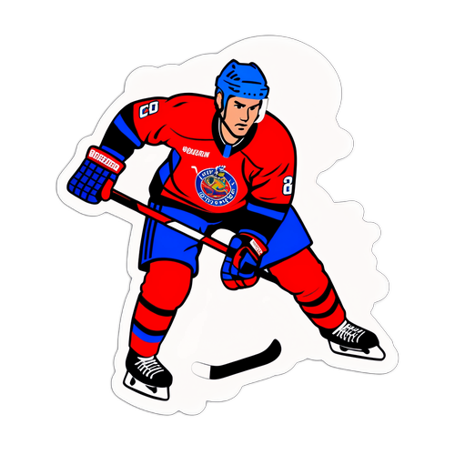 Actionfylld klistermärke av Djurgårdens hockeyspelare