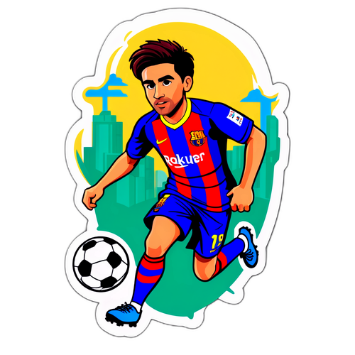 En klipphängande illustration av Roony Bardghji i Barcelona