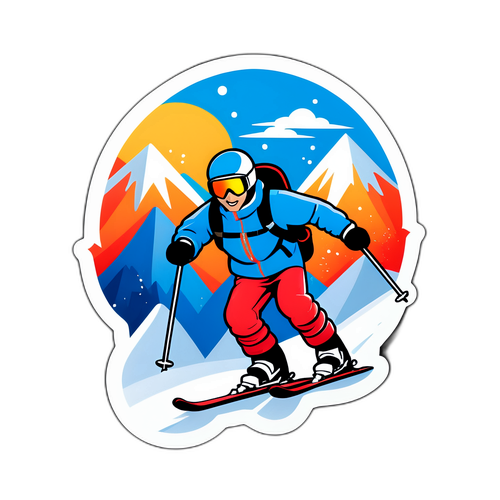 Ein kreativer Aufkleber von Marco Schwarz beim Skifahren