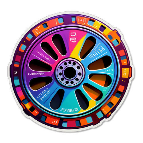 Stiker Reel Filem Berwarna Warni