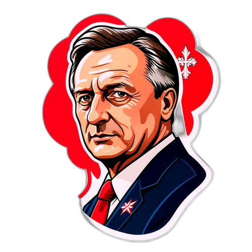 Patryk Jaki: portret polityka z symboliką Warszawy i motywami patriotycznymi