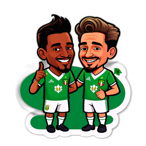 Rekaan Stiker Karikatur Pemain Betis dan Utrecht