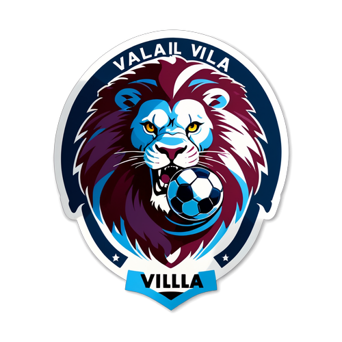 Warna Claret dan Biru Aston Villa: Rekabentuk Menakjubkan dengan Singa Ganas dan Bola Sepak dalam Aksi!