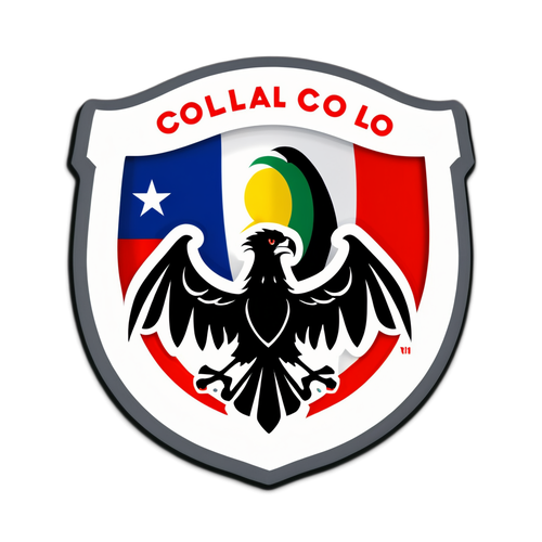 Sticker Colo Colo con escudo y bandera chilena