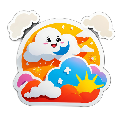 Stiker Cuaca Ceria Pagi