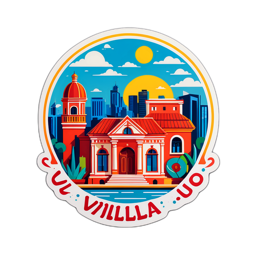 Fondo urbano con el personaje de Villa Luro