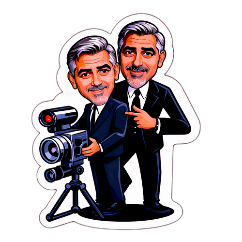 Caricatură a lui George Clooney ca director de film
