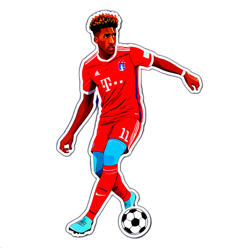 Stiker Kingsley Coman dalam Pose Aksi