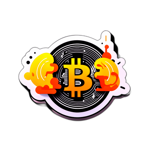 비트코인 가격의 상승과 하강을 상징하는 스티커