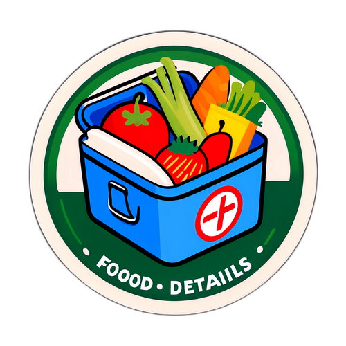 Illustration af en madkasse med DR's logo og teksten "Food Check Details"