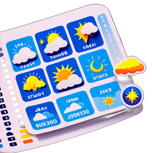 Wetter-Symbol-Collage auf einem Kalenderblatt