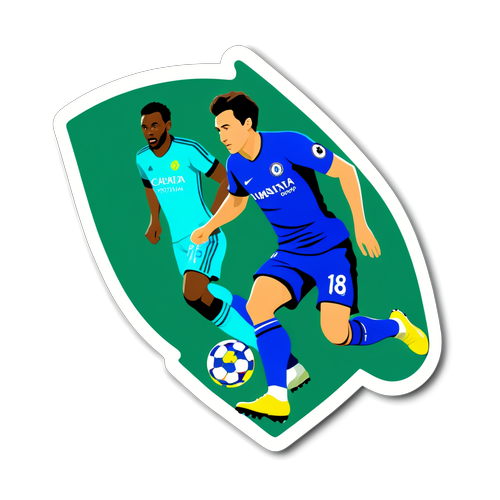 Autocollant illustrant le match entre Astana et Chelsea