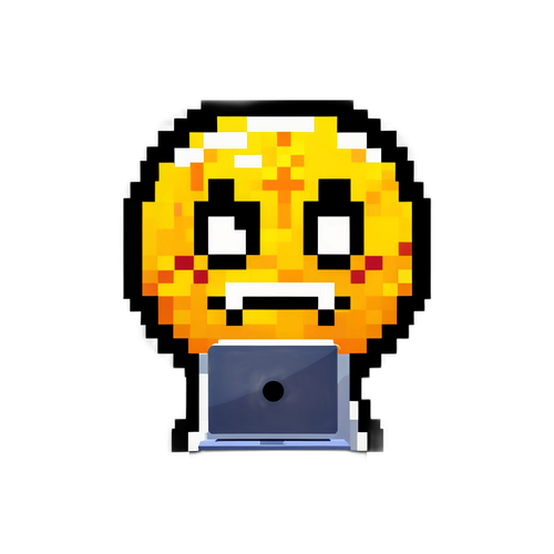 Sticker z emocją 'złego' emoji w stylu pixel art
