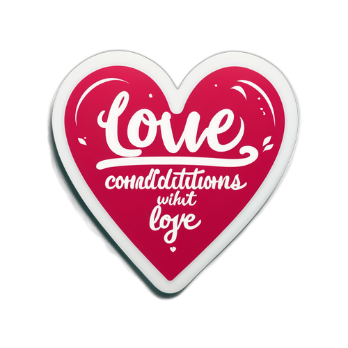 Серце з написом "Любов без умов."