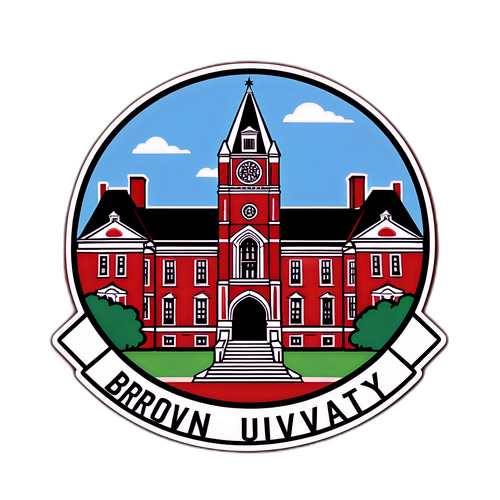 Design et klistermærke med Brown University