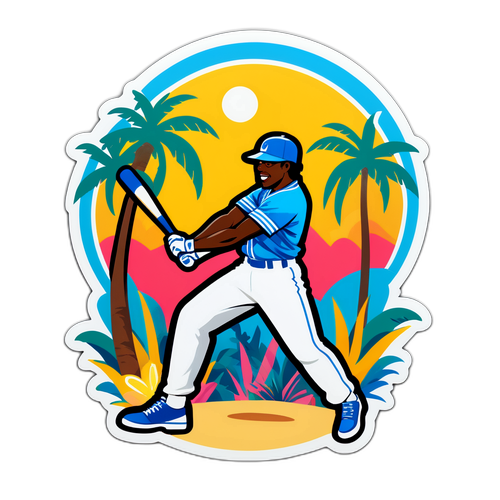 Energetic Jazz Chisholm Jr. Baseball Scene