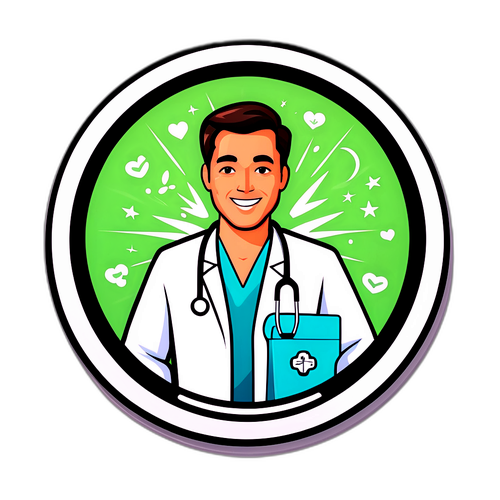 สติกเกอร์ Dr. Influe สำหรับสุขภาพและการดูแลตนเอง