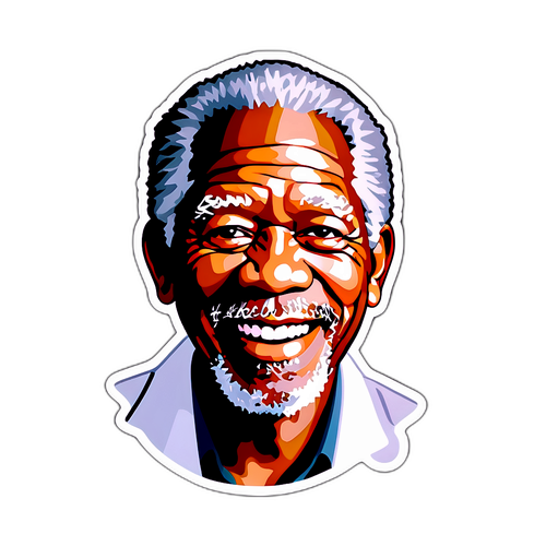 Samolepka s portrétem Morgana Freemana