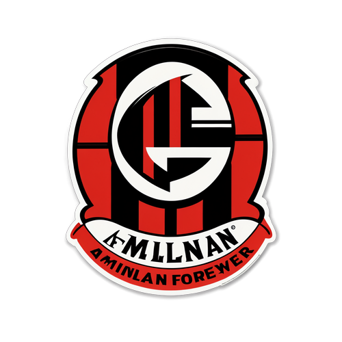 Stiker AC Milan: Merah dan Hitam dengan Ungkapan 'Milan Forever!'