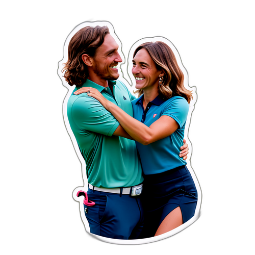Tommy Fleetwood och hans fru på golfbanan