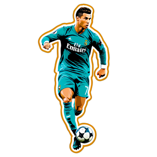Kreativer Aufkleber mit Cristiano Ronaldo