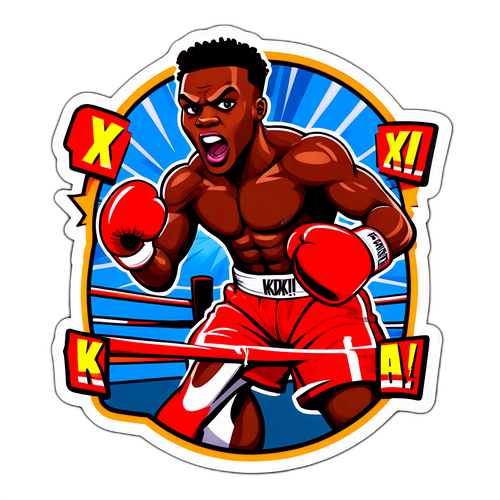 En spændende sticker af KSI i en boksering