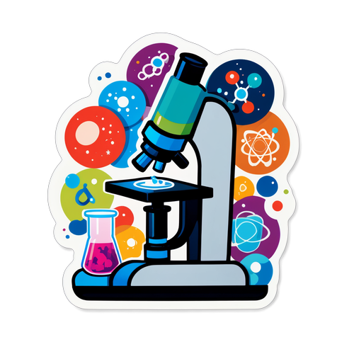 Unlock the Secrets of Science: This Vibrant Microscope Sticker Will Ignite Your Curiosity!