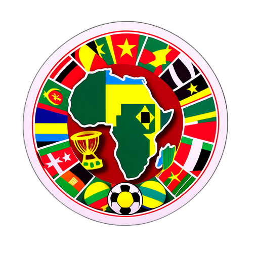 Sticker ya Furaha Ikiongoza Taifa za Afrika na Mpira wa Miguu