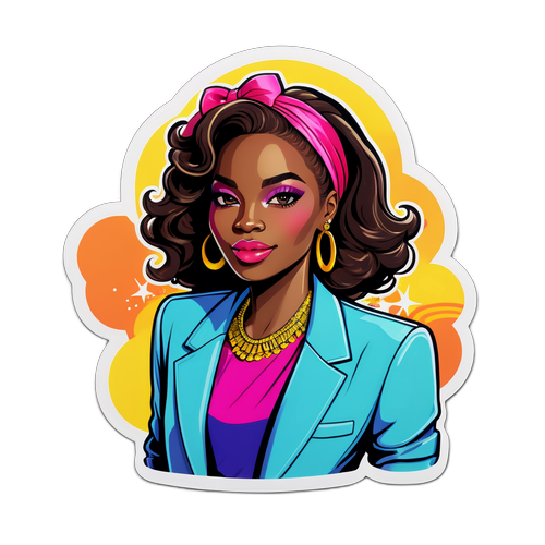 מדבקה המציגה את דנה סמו בלבוש אופנתי