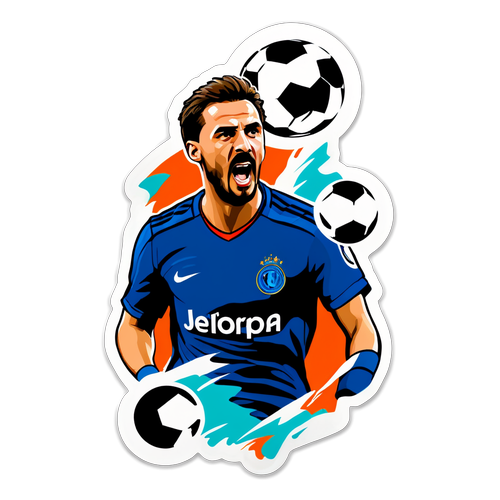 Sticker z cytatem dotyczącym piłki nożnej i tematu Ligi Europy
