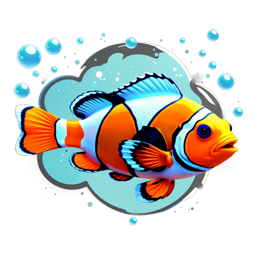 Le Poisson Clown qui Va Égayer Votre Vie ! Découvrez le Sticker Incontournable !