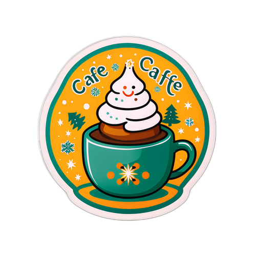 Sıcak ve Karşılayıcı Noel Kafe Sticker'ı