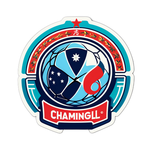 Biểu tượng AFC Champions League với hình bóng và họa tiết văn hóa châu Á